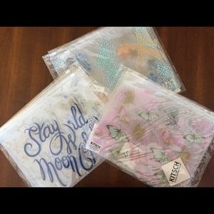 Clear printed zipper pouches. 2 of each print